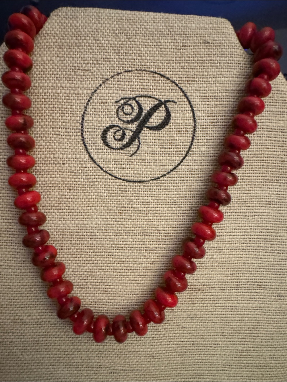 bloom Ruby Red Beaded Necklace with Polished Disc Beads Women’s Fashion Jewelry